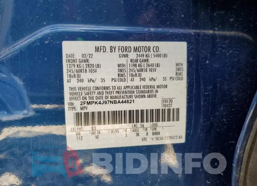 2FMPK4J97NBA44821 Photo# 12
