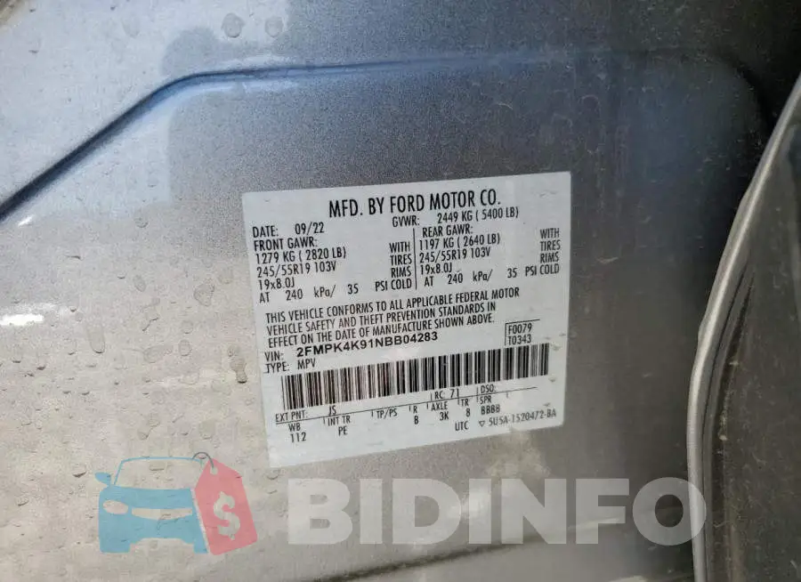 2FMPK4K91NBB04283 Photo# 13