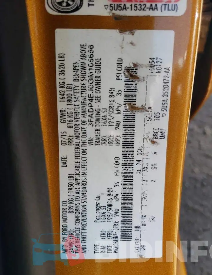 3FADP4EJ0GM105656 Photo# 12