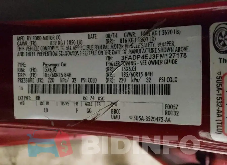 3FADP4EJ3FM127178 Photo# 12