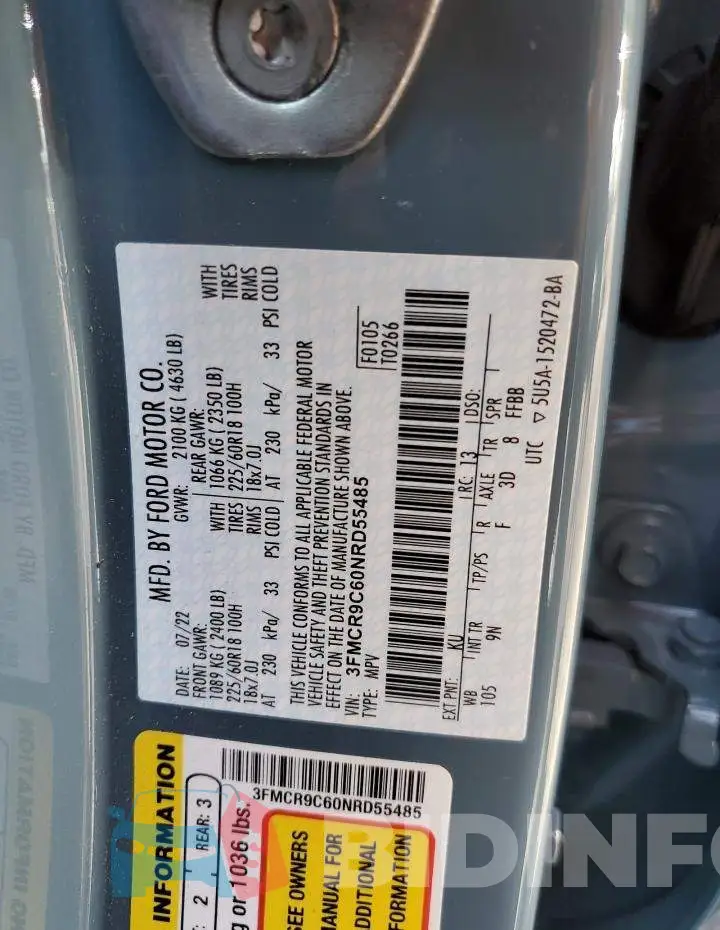 3FMCR9C60NRD55485 Photo# 12