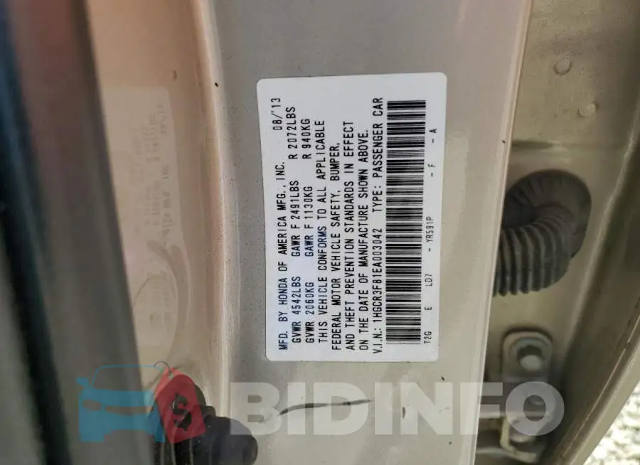1HGCR3F81EA003042 Photo# 12