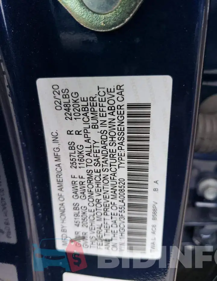 1HGCV3F55LA008520 Photo# 12