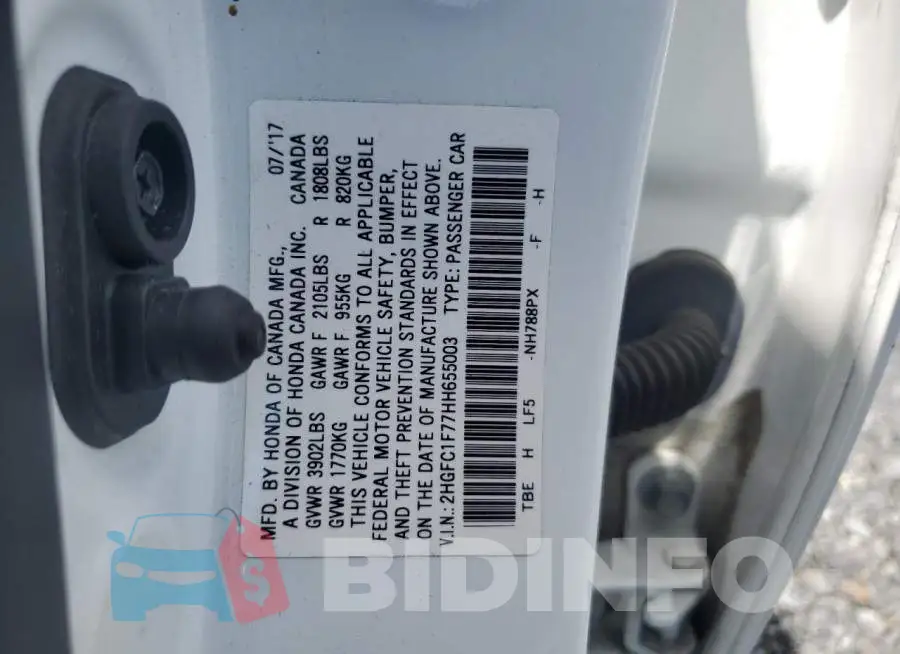 2HGFC1F77HH655003 Photo# 12