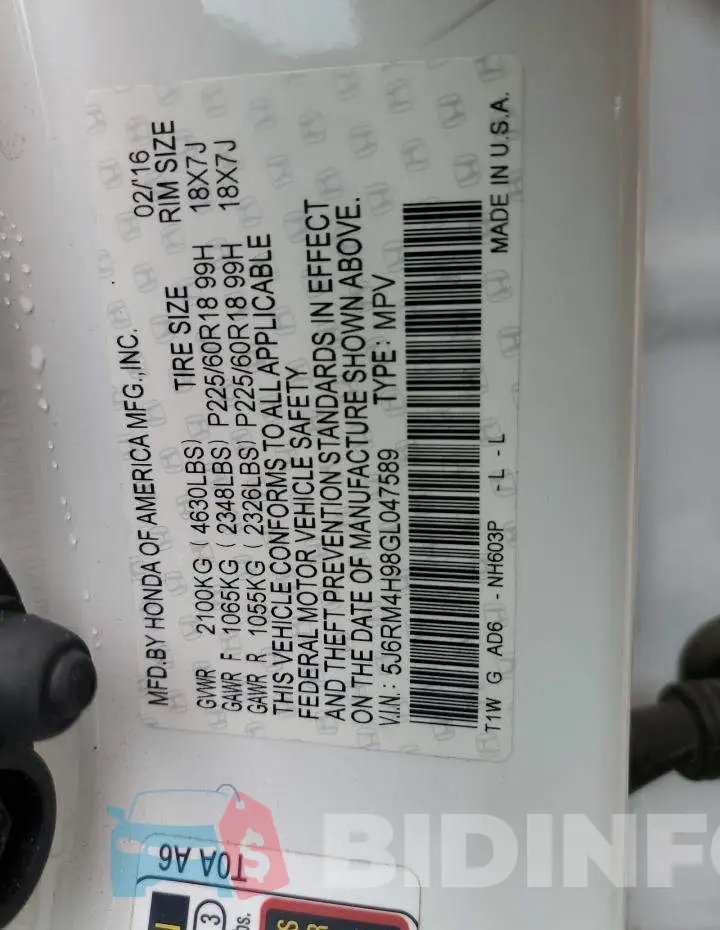 5J6RM4H98GL047589 Photo# 12