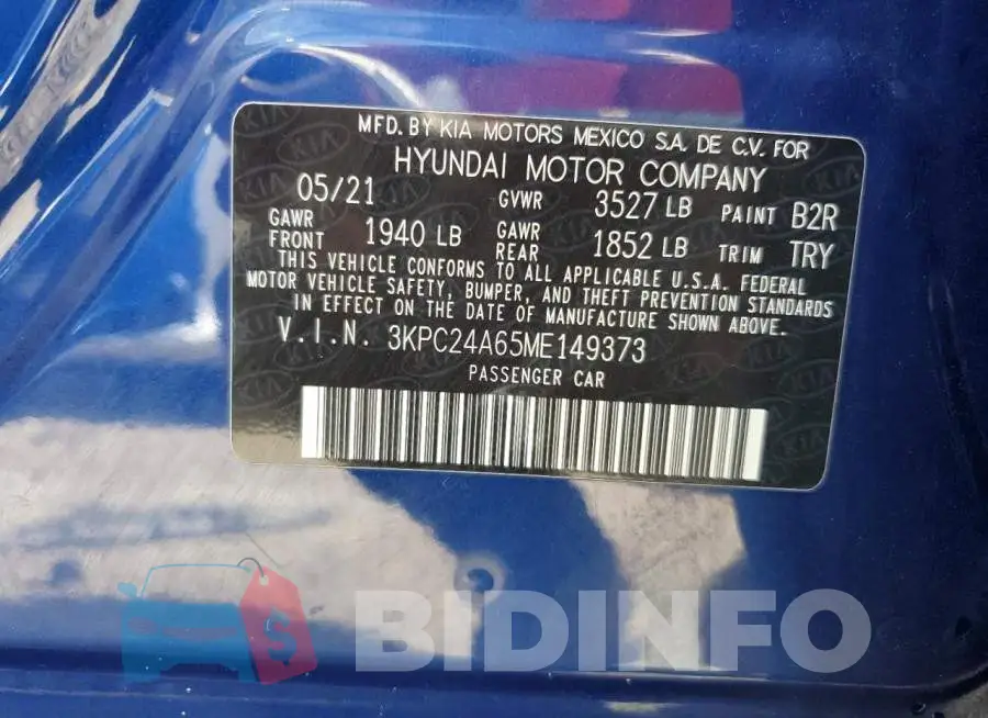 3KPC24A65ME149373 Photo# 12
