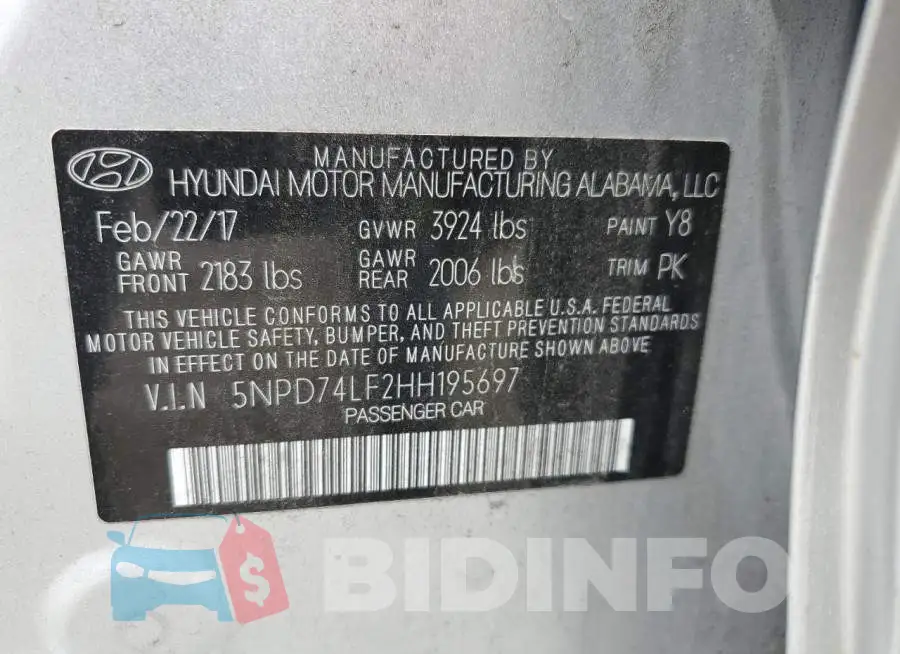 5NPD74LF2HH195697 Photo# 12