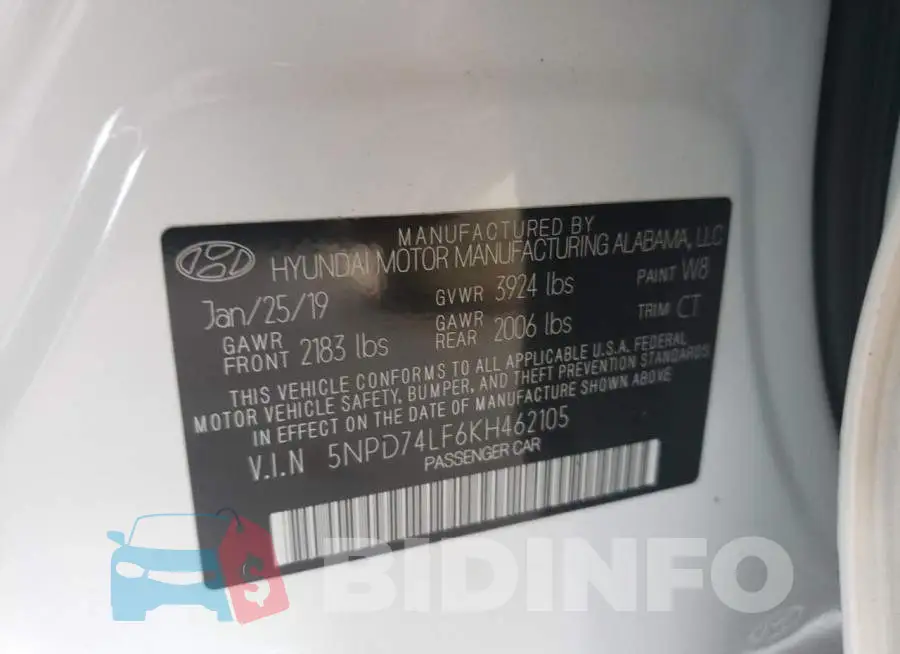 5NPD74LF6KH462105 Photo# 12