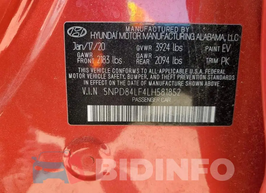 5NPD84LF4LH581852 Photo# 13
