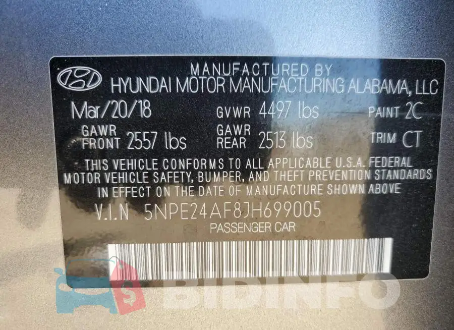 5NPE24AF8JH699005 Photo# 12