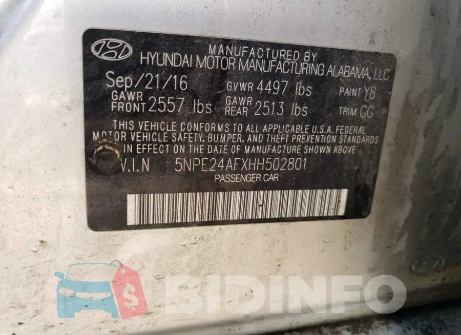 5NPE24AFXHH502801 Photo# 12