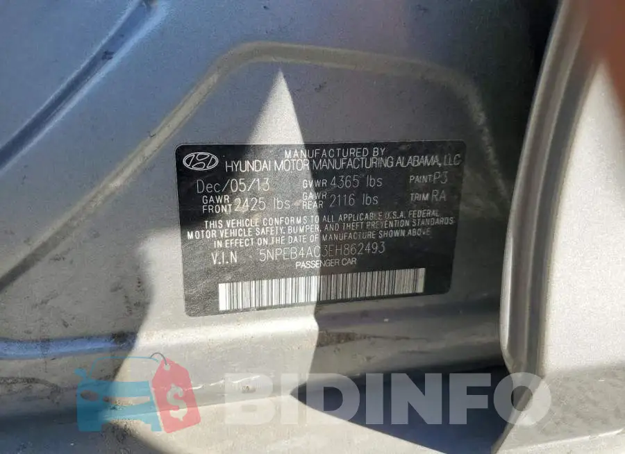 5NPEB4AC3EH862493 Photo# 12