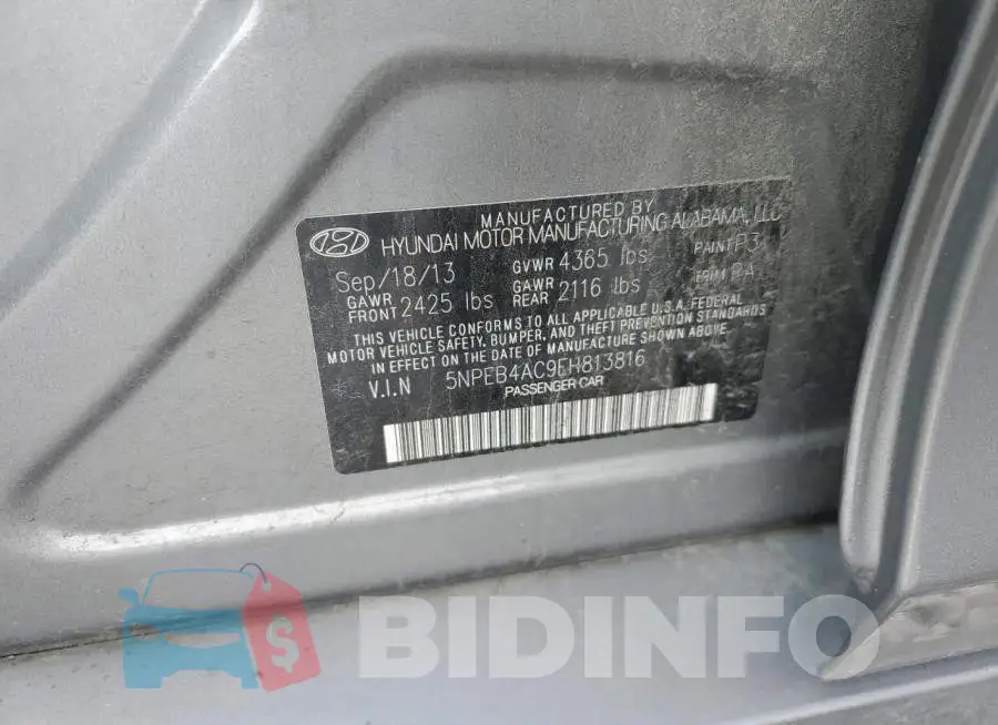 5NPEB4AC9EH813816 Photo# 12