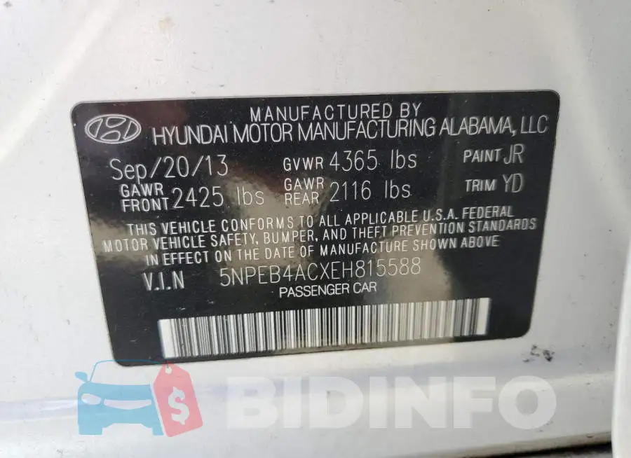5NPEB4ACXEH815588 Photo# 12