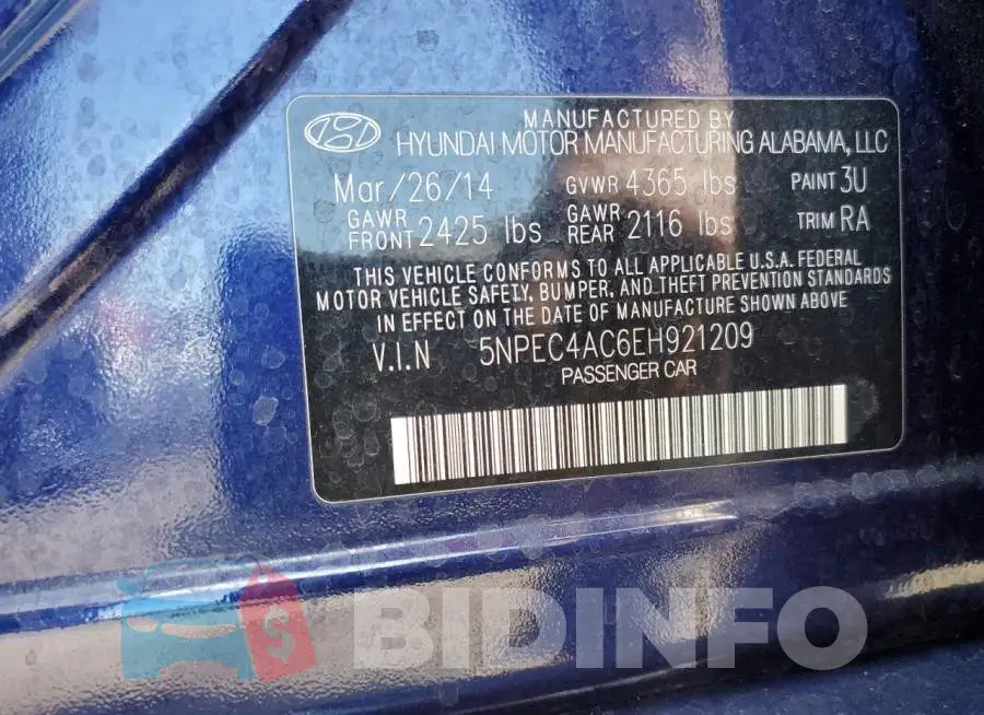 5NPEC4AC6EH921209 Photo# 13