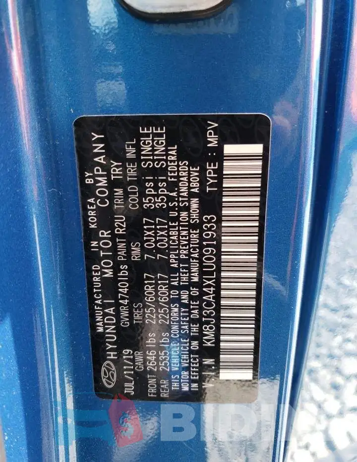 KM8J3CA4XLU091933 Photo# 13