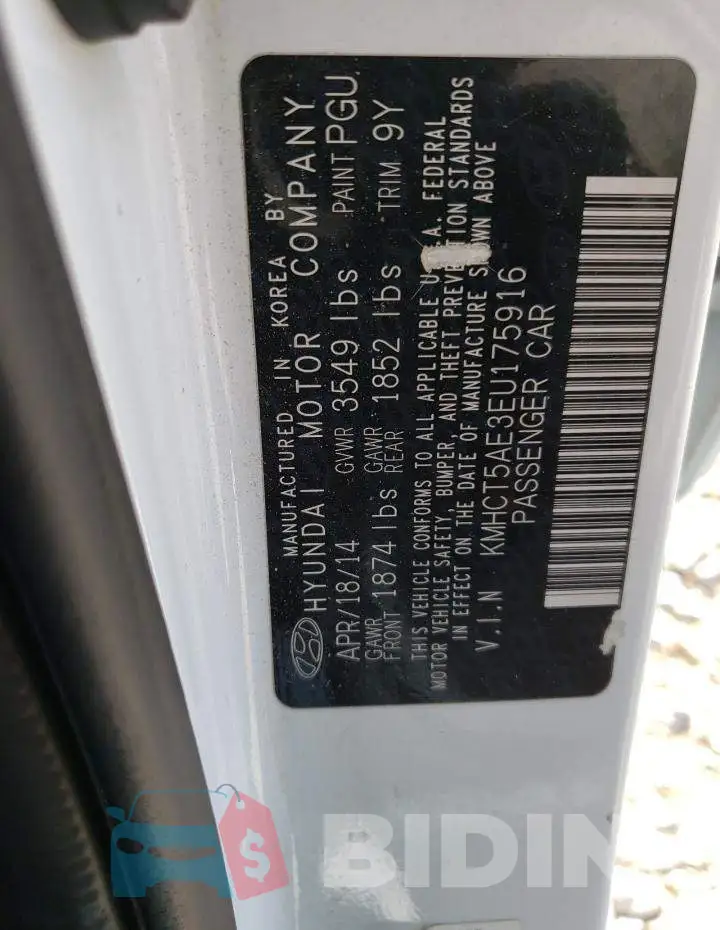 KMHCT5AE3EU175916 Photo# 12