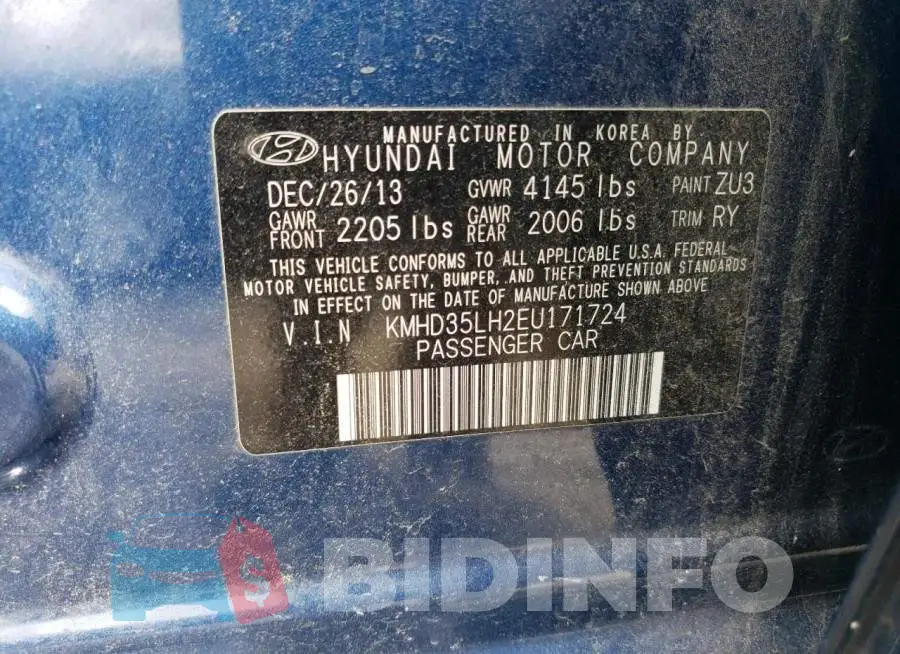 KMHD35LH2EU171724 Photo# 12