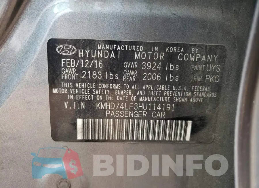 KMHD74LF3HU114191 Photo# 13