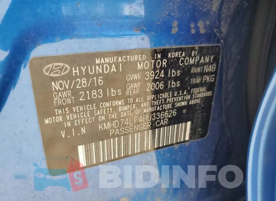 KMHD74LF4HU336626 Photo# 13