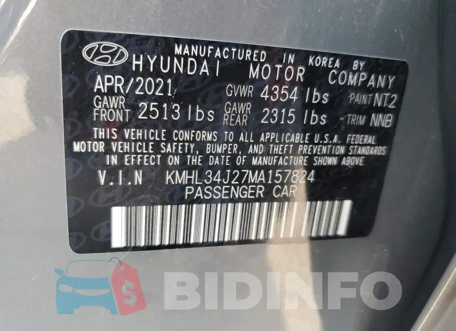 KMHL34J27MA157824 Photo# 13