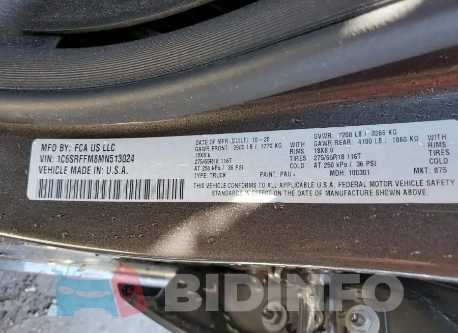 1C6SRFFM8MN513024 Photo# 13
