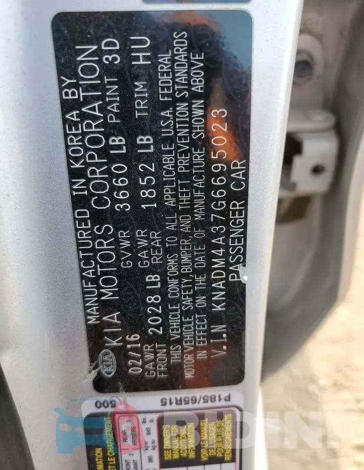 KNADM4A37G6695023 Photo# 13