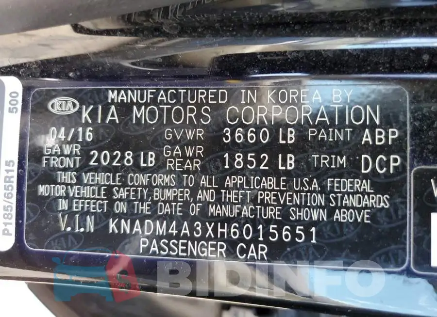 KNADM4A3XH6015651 Photo# 12