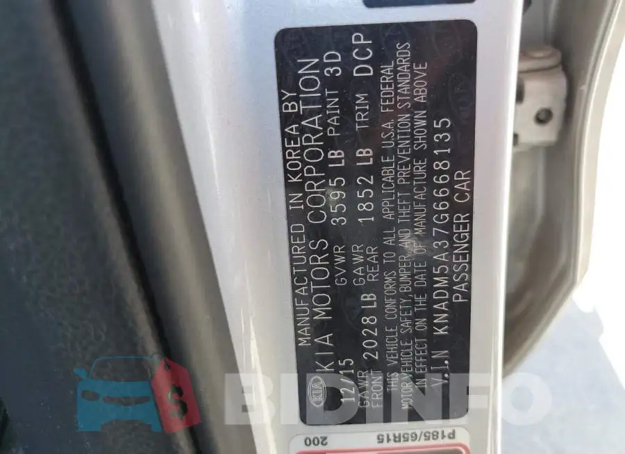 KNADM5A37G6668135 Photo# 12
