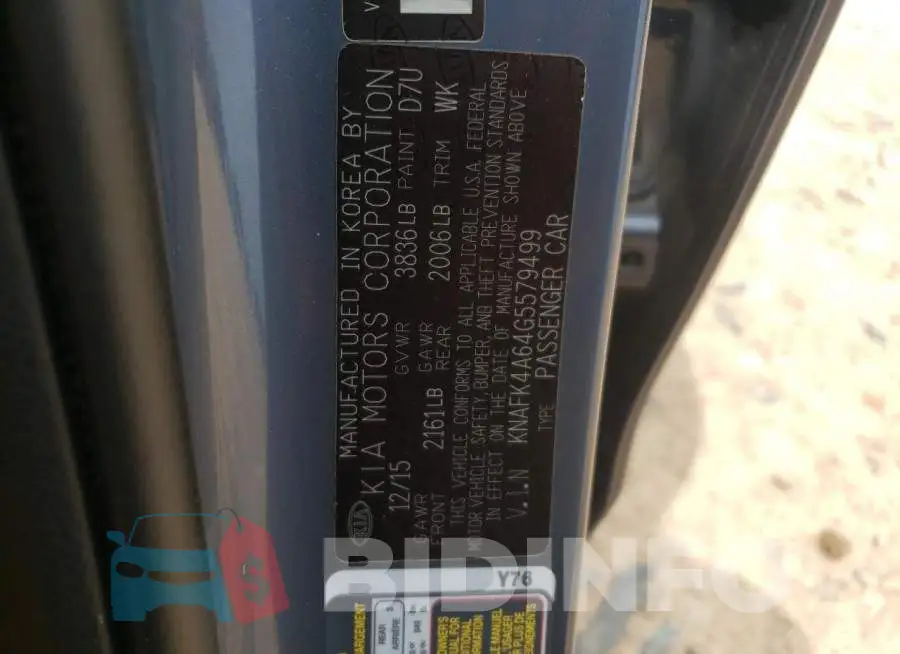 KNAFK4A64G5579499 Photo# 12