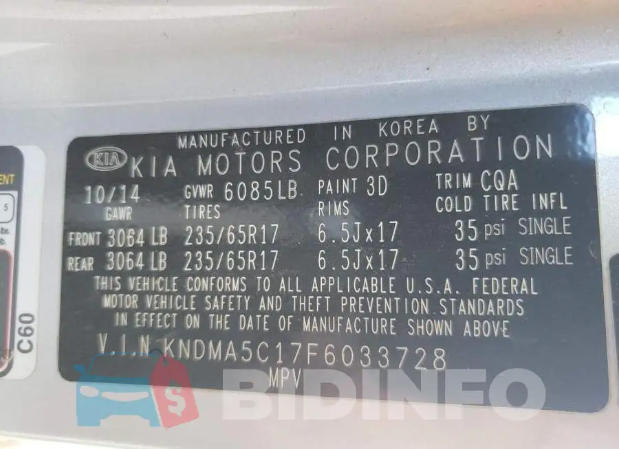 KNDMA5C17F6033728 Photo# 13