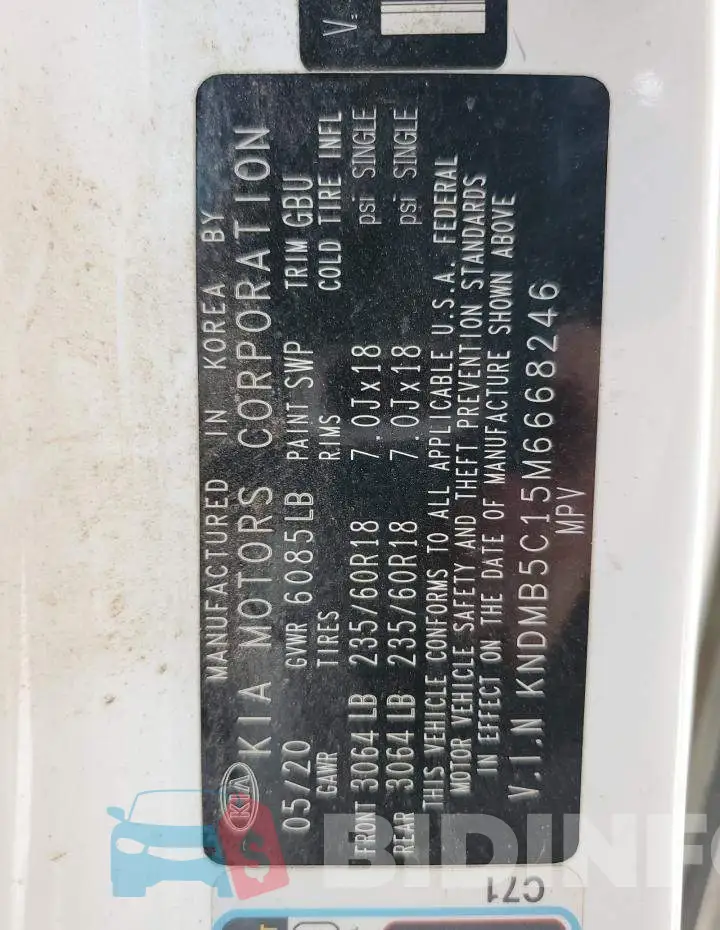 KNDMB5C15M6668246 Photo# 13