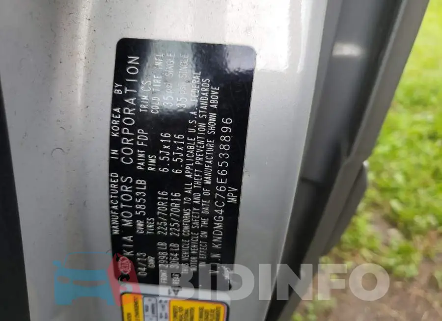 KNDMG4C76E6538896 Photo# 13
