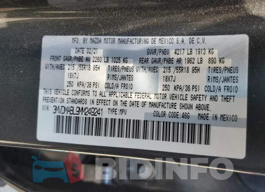 3MVDMABL9MM249241 Photo# 13