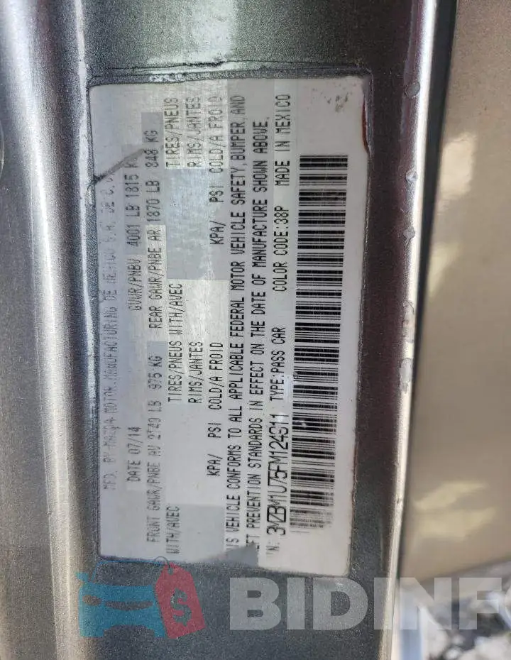 3MZBM1U75FM124911 Photo# 12