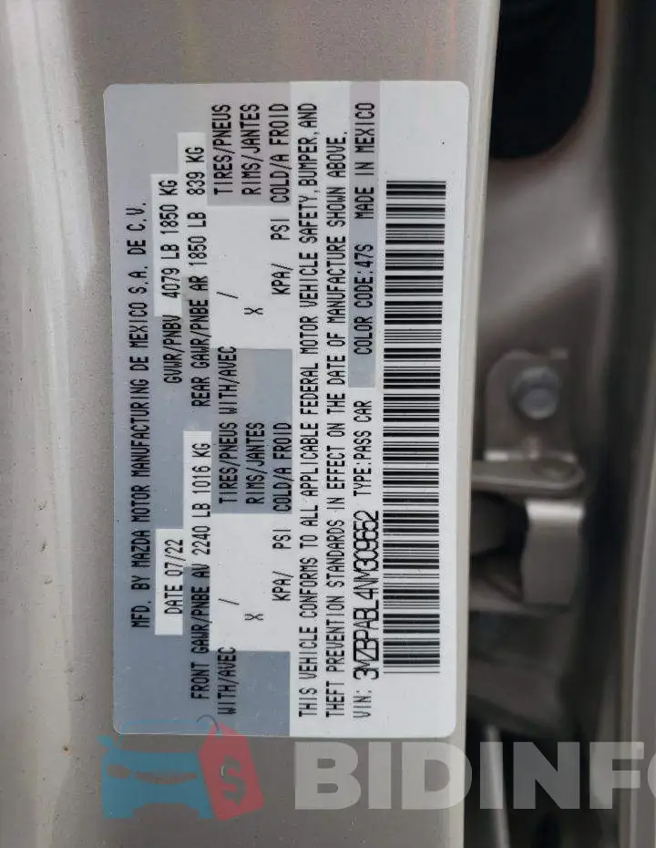 3MZBPABL4NM309652 Photo# 12