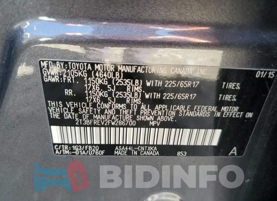 2T3BFREV2FW286700 Photo# 12