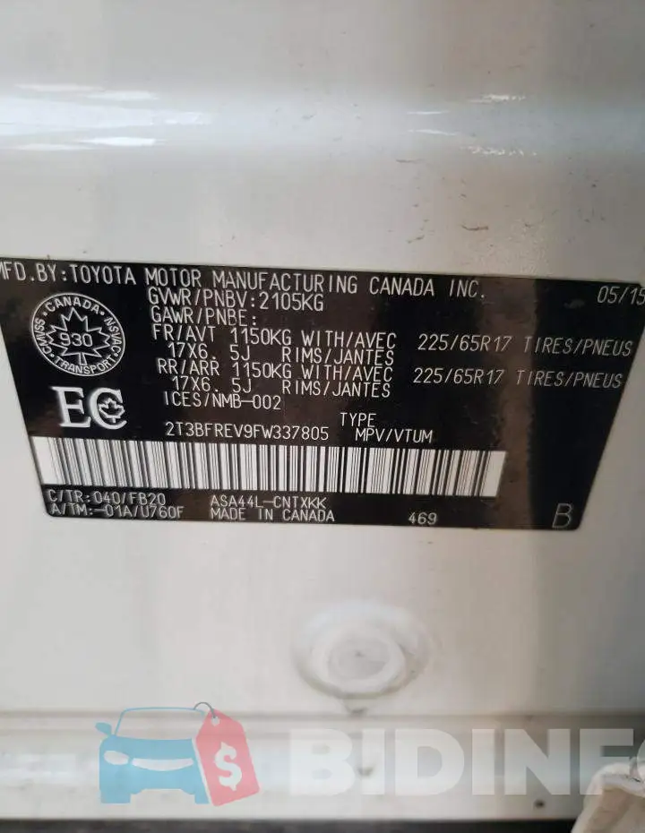 2T3BFREV9FW337805 Photo# 13