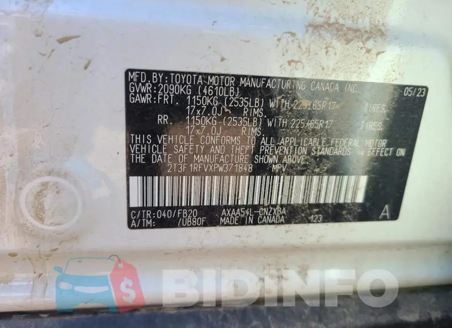2T3F1RFVXPW371848 Photo# 13