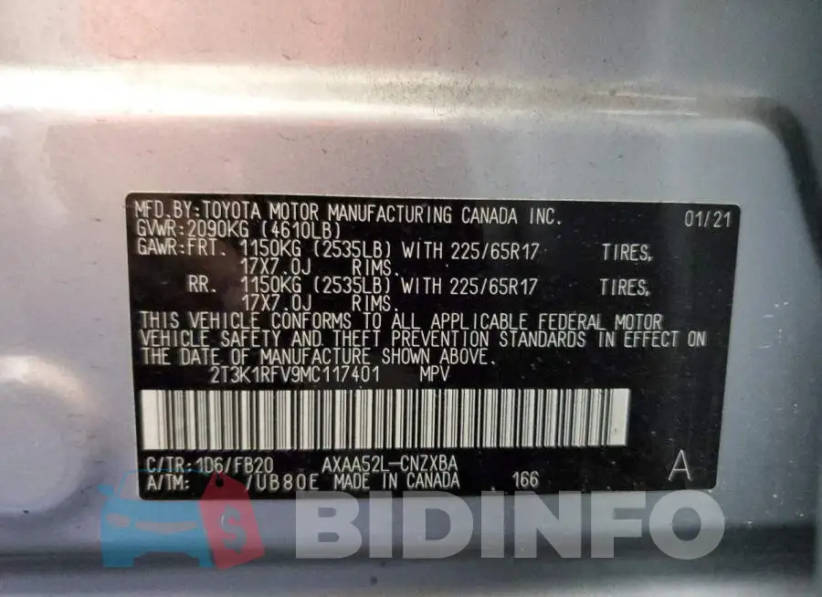 2T3K1RFV9MC117401 Photo# 13