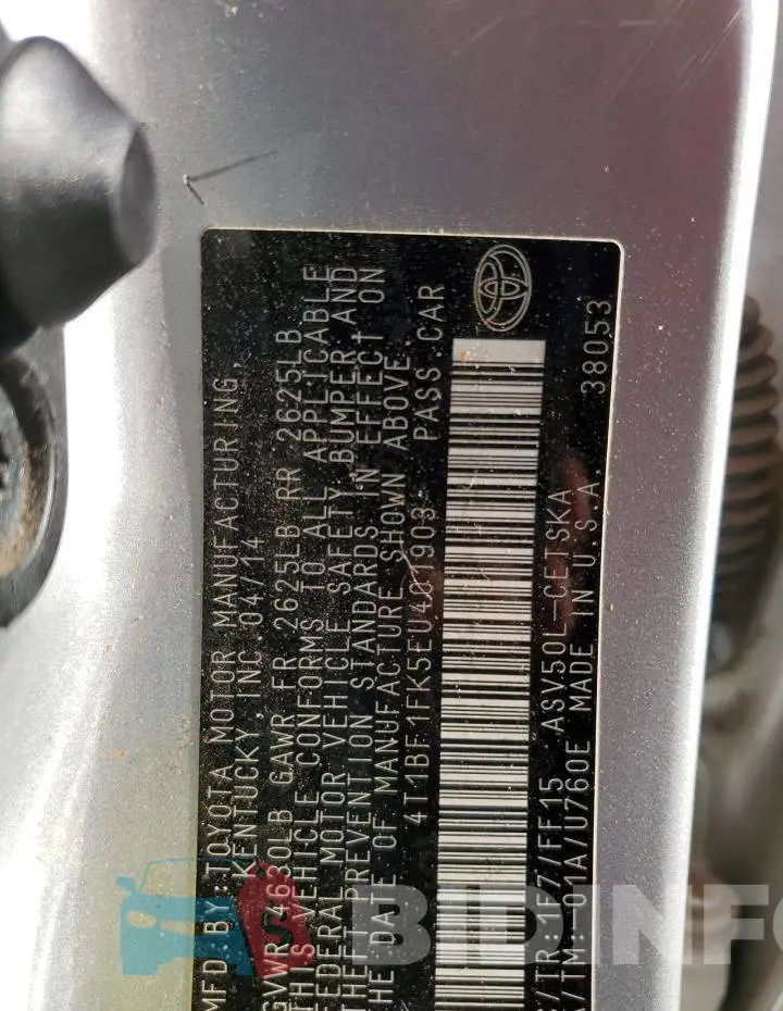4T1BF1FK5EU401903 Photo# 12