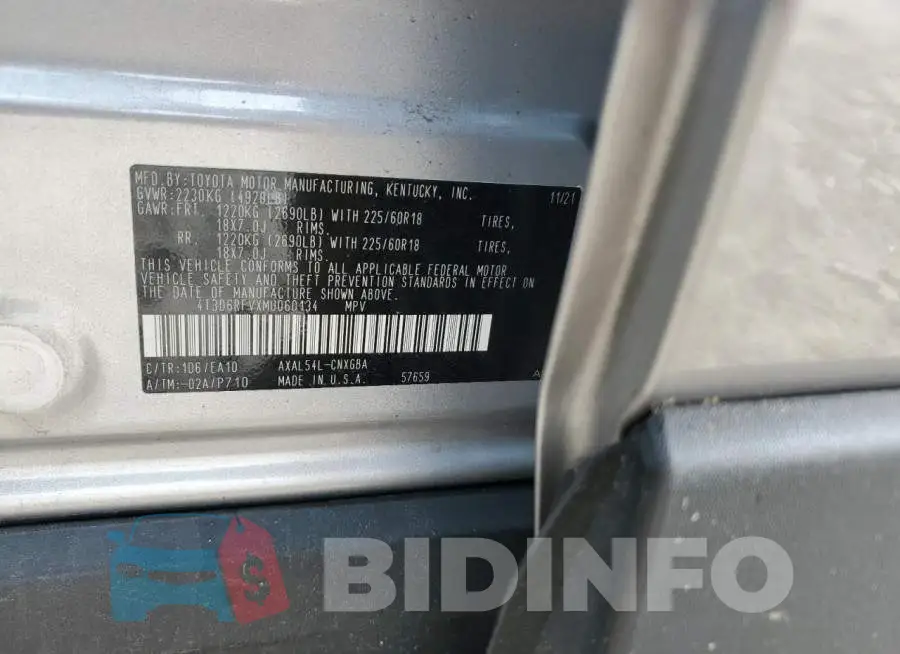 4T3D6RFVXMU060134 Photo# 12