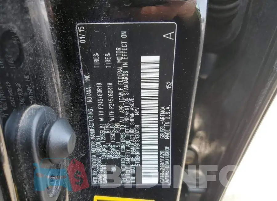 5TDBKRFH9FS130739 Photo# 12
