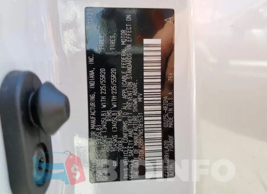 5TDFZRBH7NS181531 Photo# 13