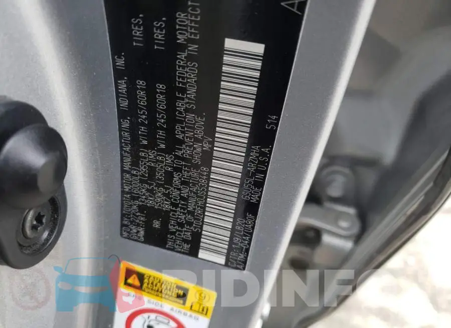 5TDJZRFH0JS538448 Photo# 13