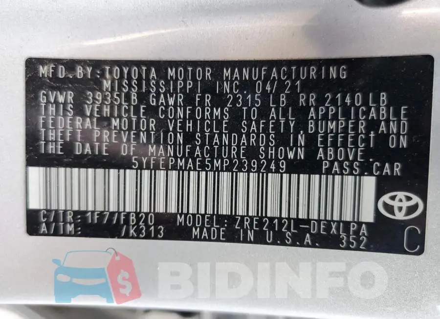 5YFEPMAE5MP239249 Photo# 12