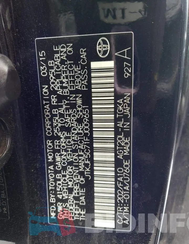 JTKJF5C71FJ009651 Photo# 12