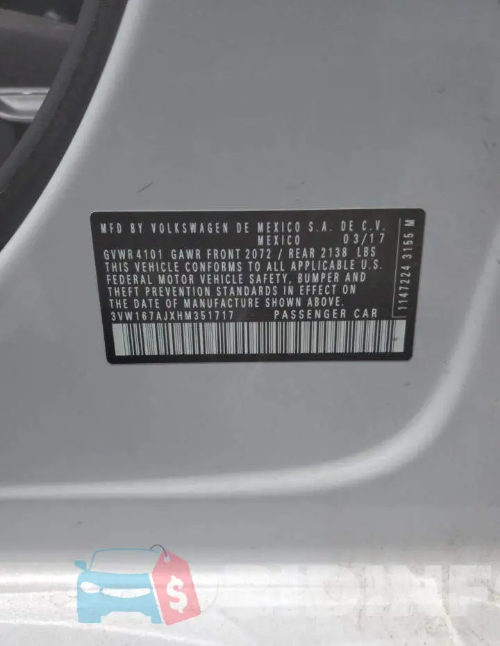 3VW167AJXHM351717 Photo# 12