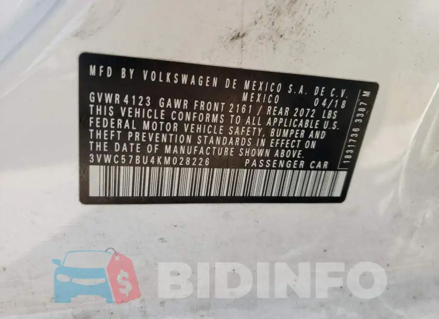 3VWC57BU4KM028226 Photo# 12