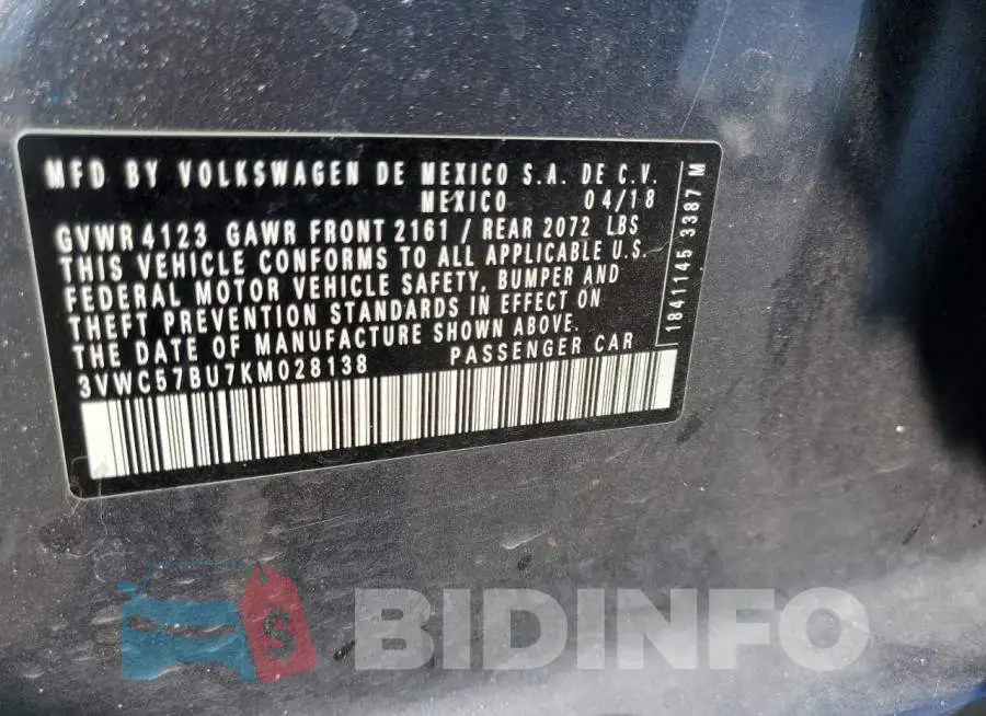 3VWC57BU7KM028138 Photo# 12